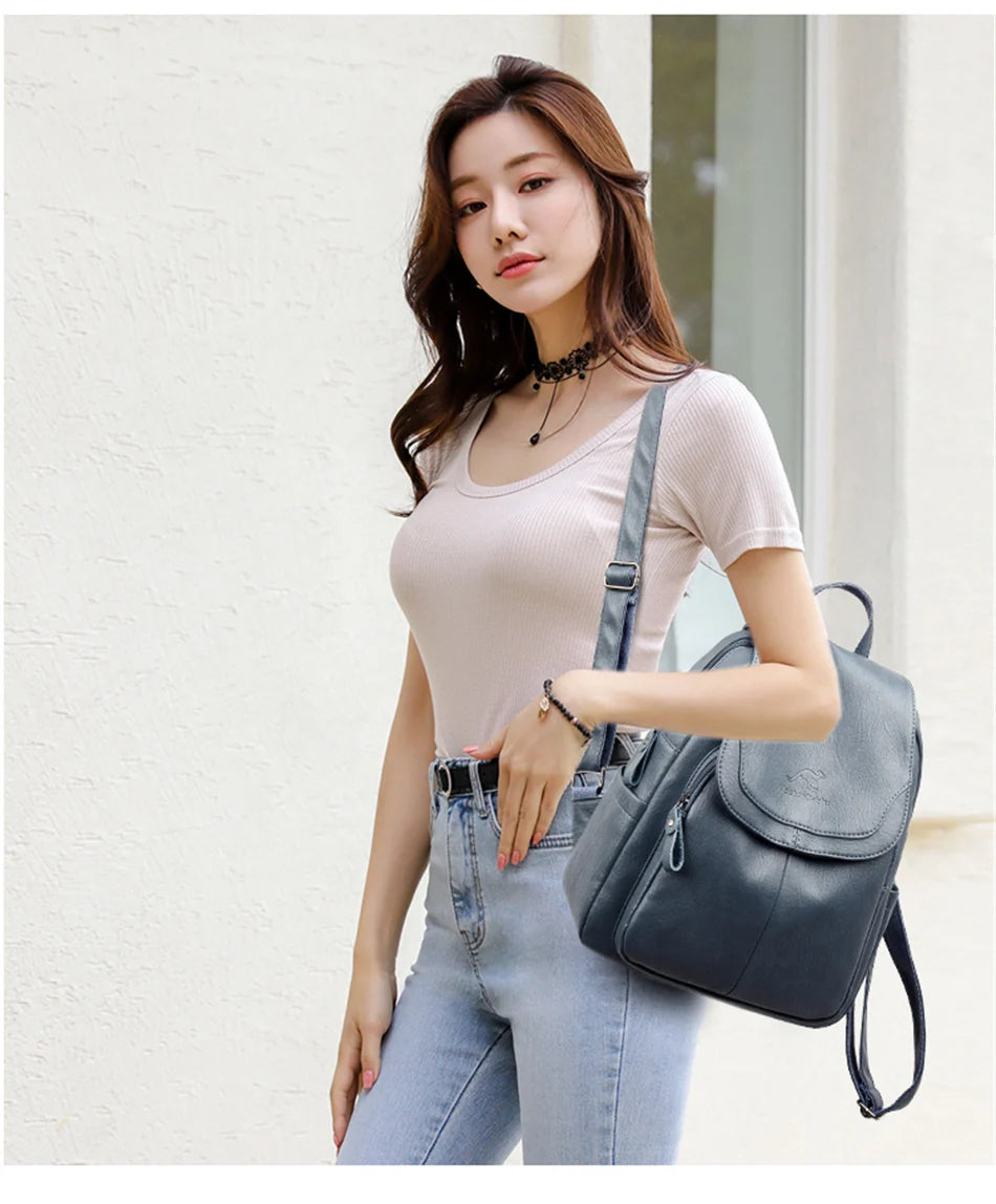 Elegant PU Leather Backpack