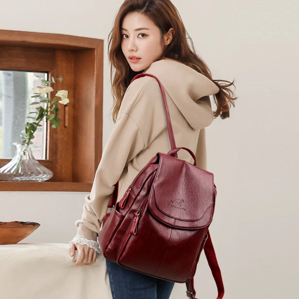 Elegant PU Leather Backpack