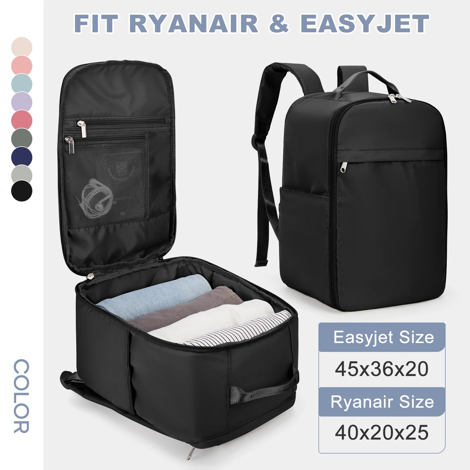 40x20x25 Personal Item Bag - Ryanair Cabin Backpack with Laptop Compartment