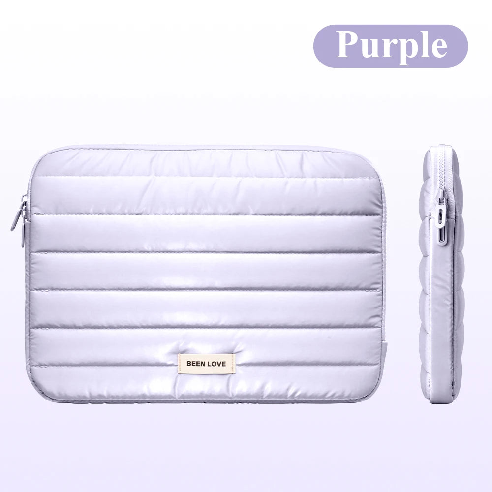 13/14 Inch Puffy Laptop Sleeve – Soft Fashion Notebook Case for MacBook Air & iPad Pro