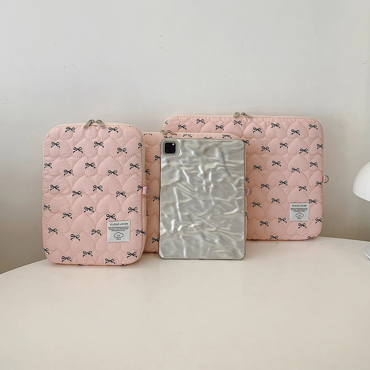 Bow Print Love Embroidery Laptop Bag – Cute Protective Sleeve for 11/14/15 Inch Laptops