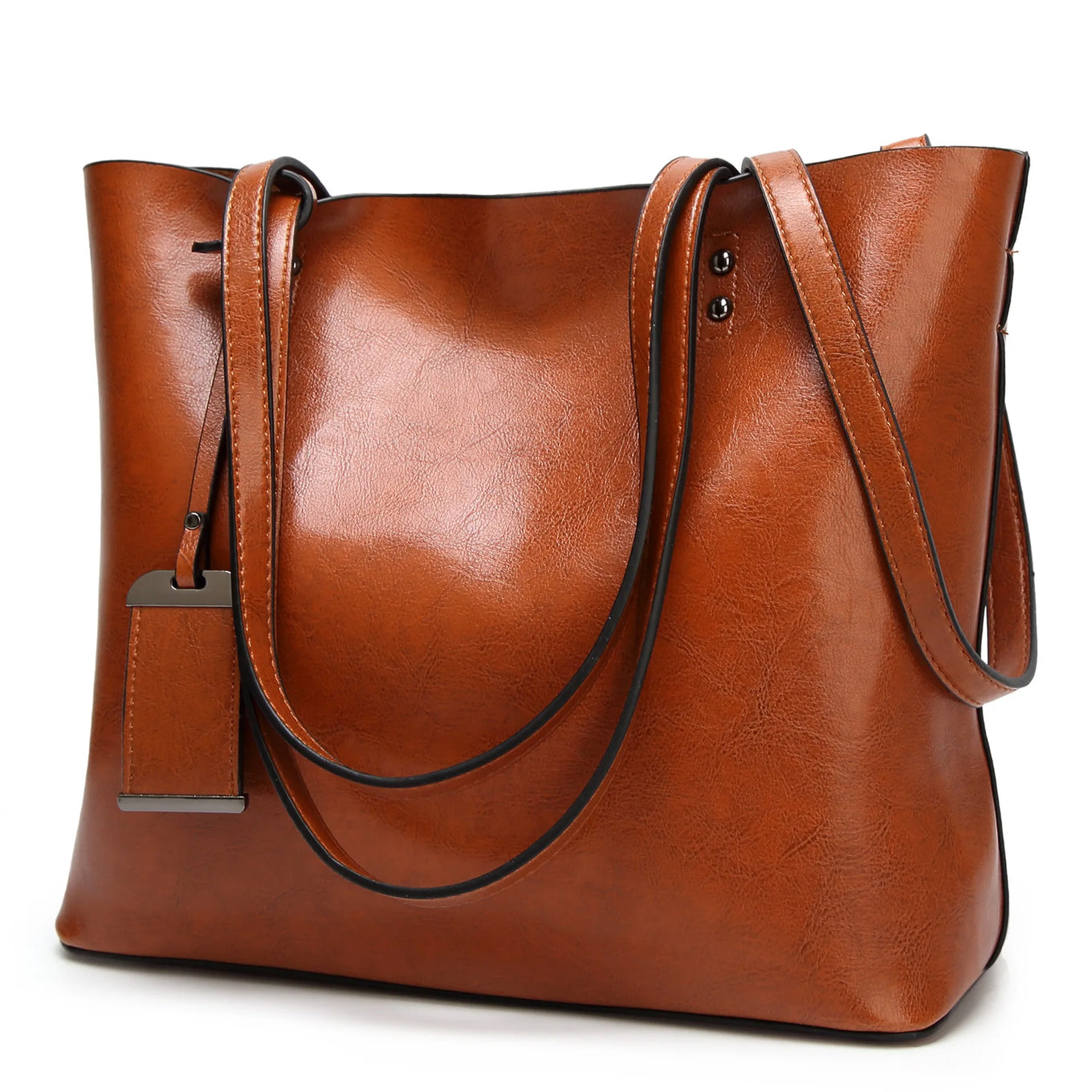 Waxed Leather Bucket Tote