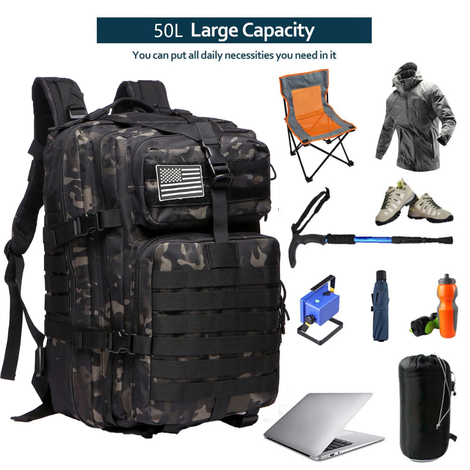 25L-50L Waterproof Tactical Backpack