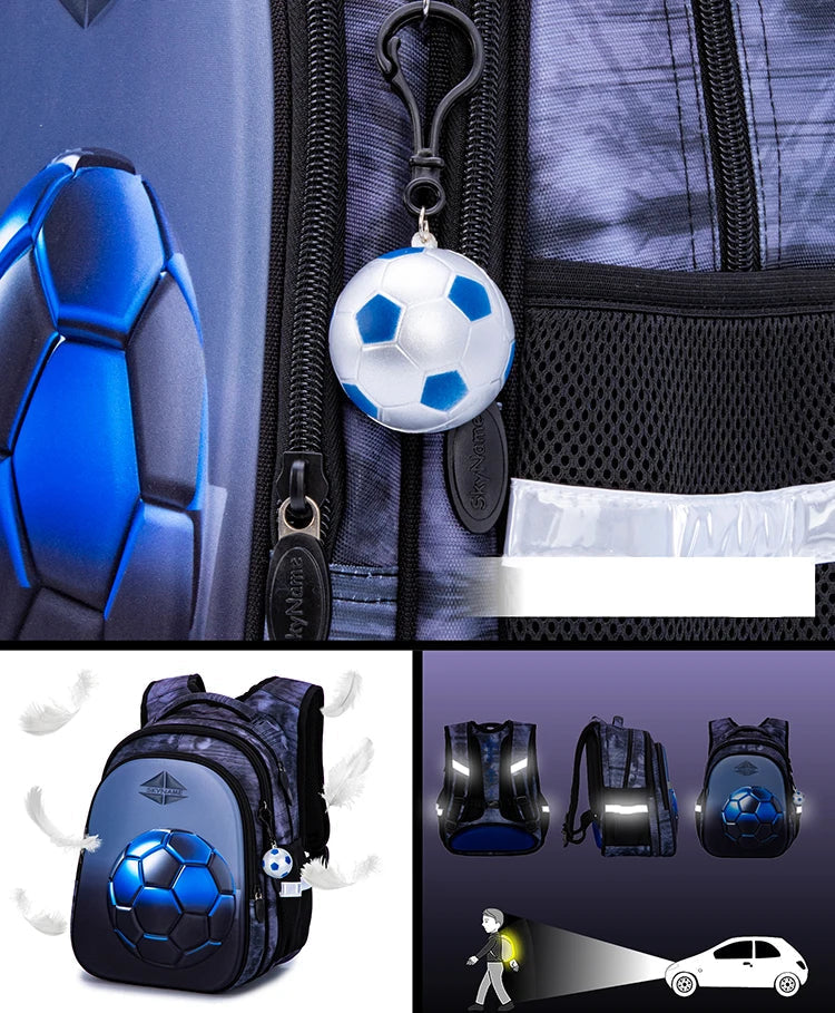 3D Football Kids School Backpack