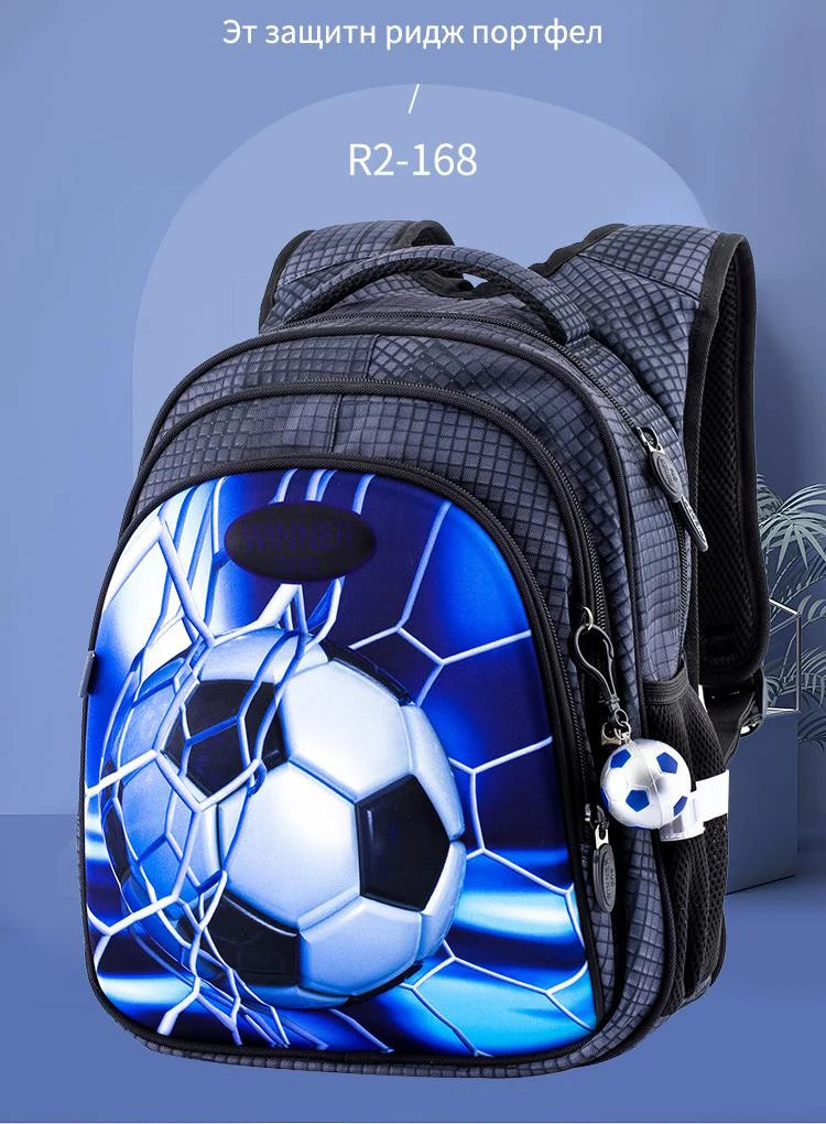 3D Football Kids School Backpack