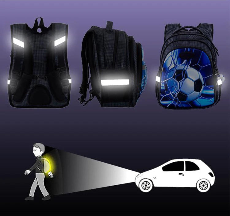 3D Football Kids School Backpack