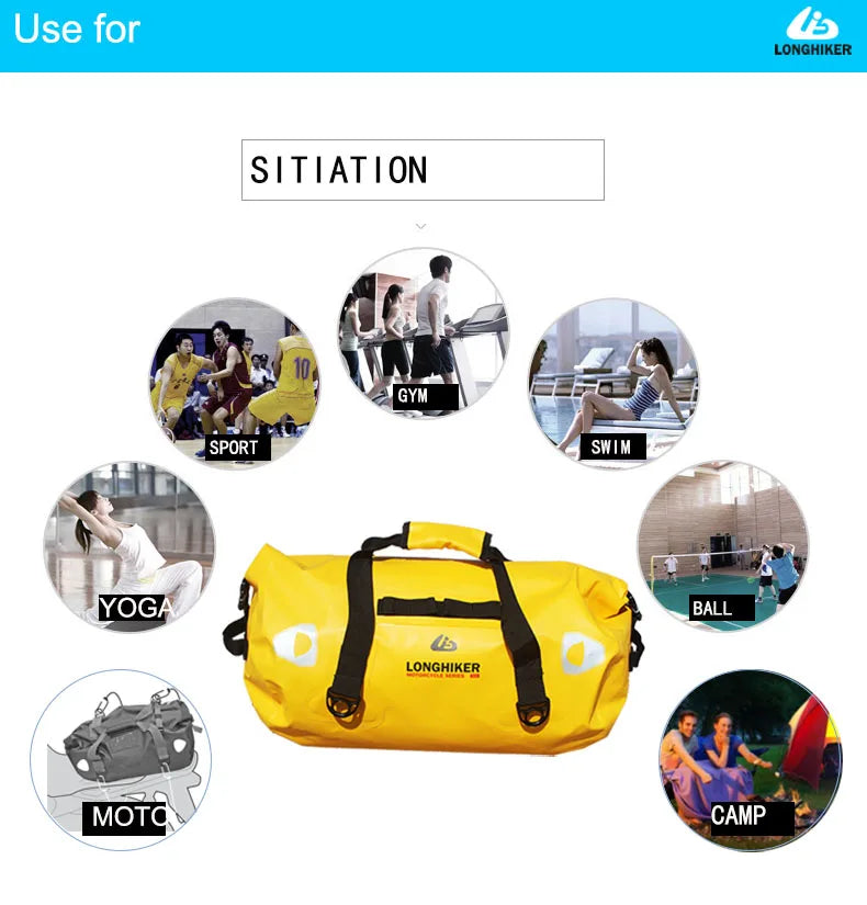 40L-120L Waterproof Motorcycle Tail Duffle Bag