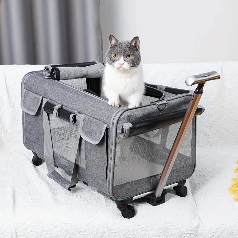 Detachable Pet Carrier Trolley – Extra Large Foldable Travel Bag