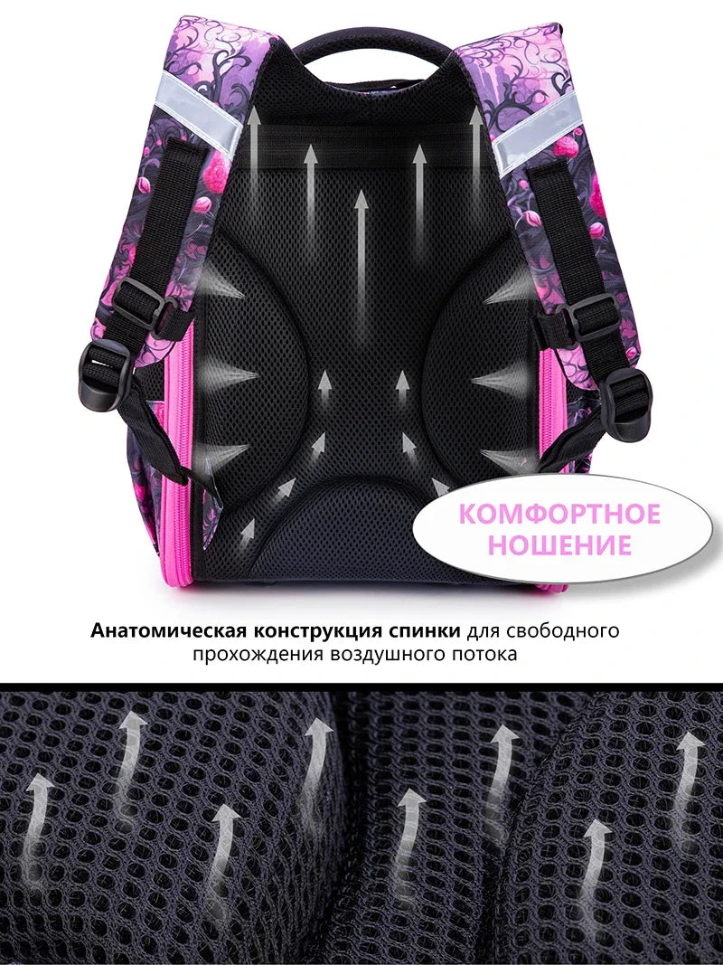 Cartoon Cat Orthopedic School Backpack