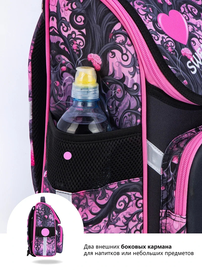 Cartoon Cat Orthopedic School Backpack