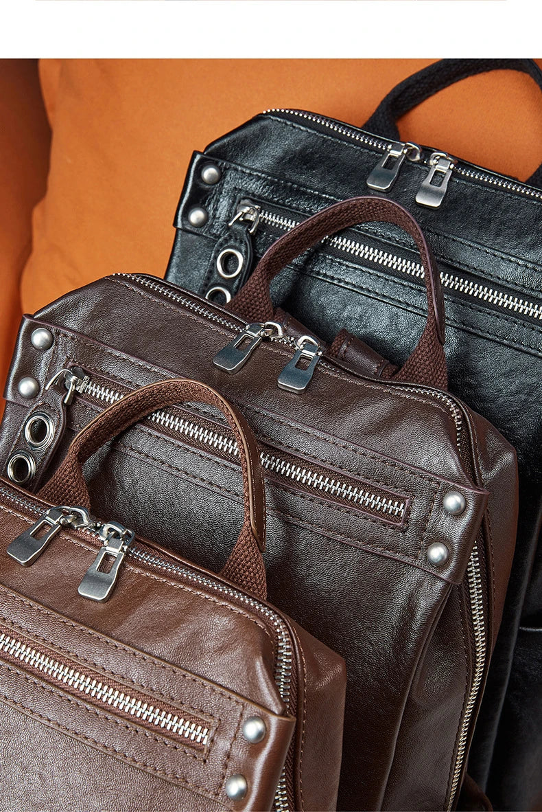 Classic Leather College Backpack