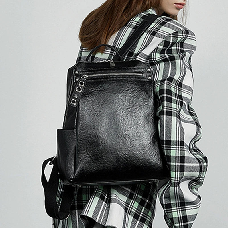 Classic Leather College Backpack