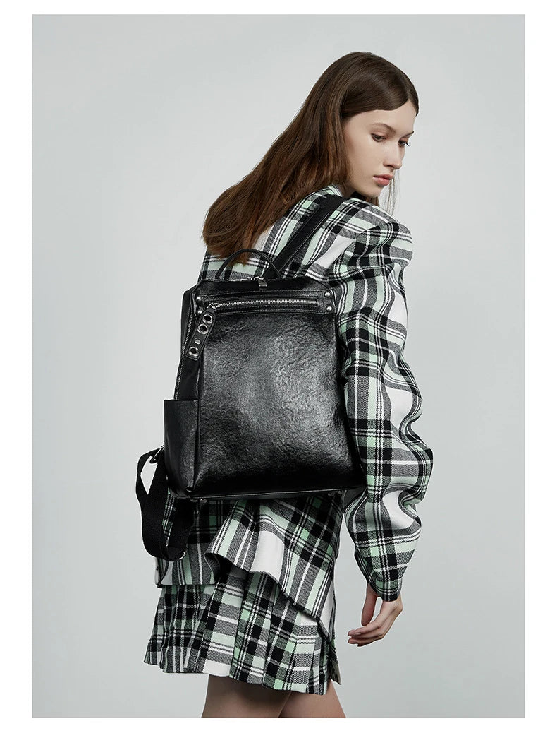 Classic Leather College Backpack