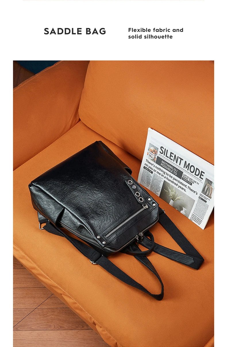 Classic Leather College Backpack