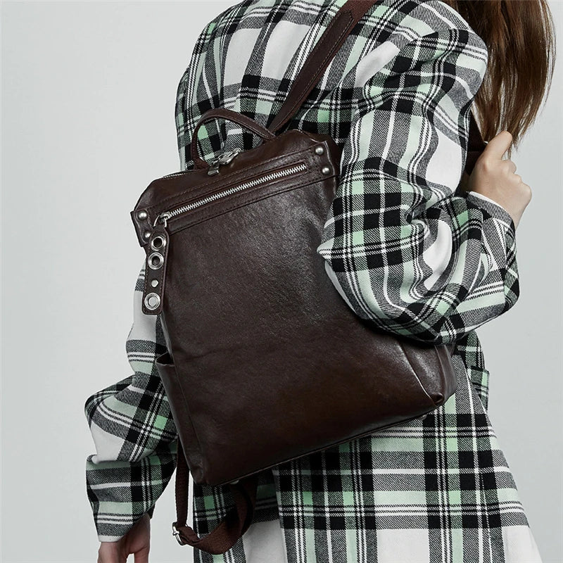 Classic Leather College Backpack