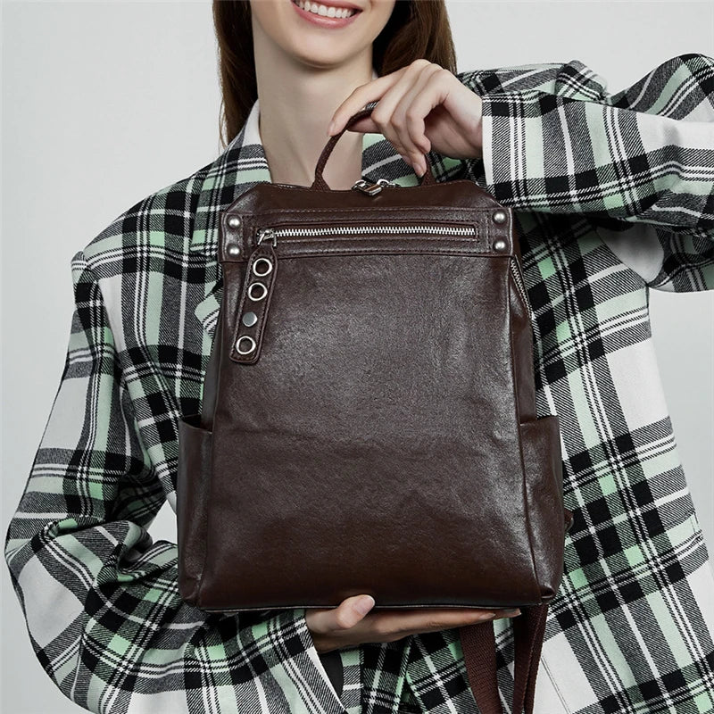 Classic Leather College Backpack