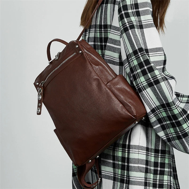 Classic Leather College Backpack