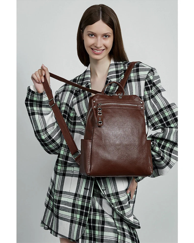 Classic Leather College Backpack