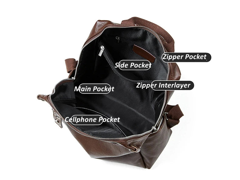 Classic Leather College Backpack