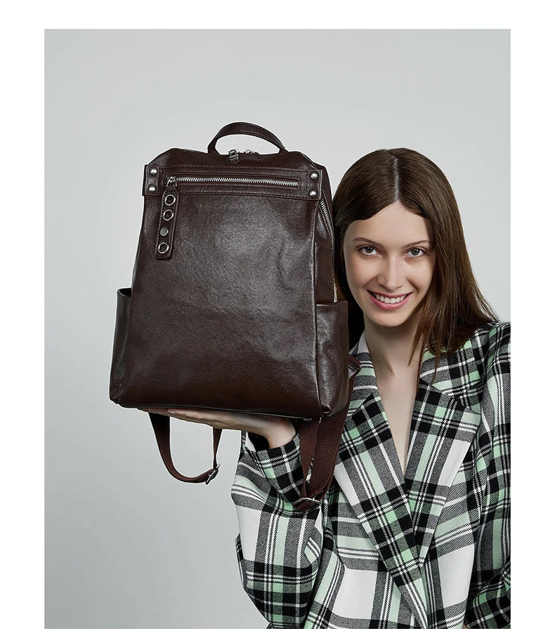 Classic Leather College Backpack