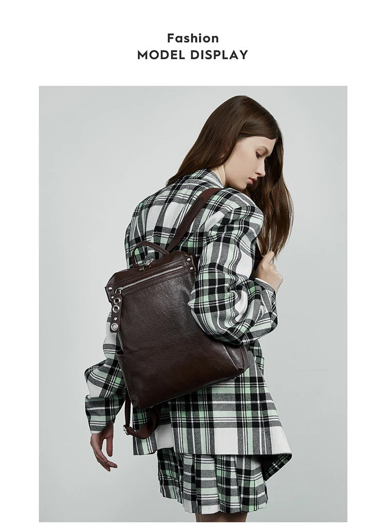 Classic Leather College Backpack