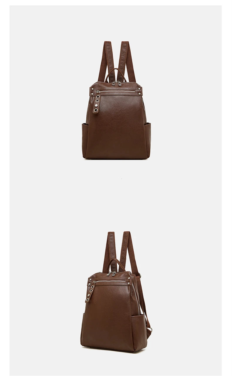 Classic Leather College Backpack