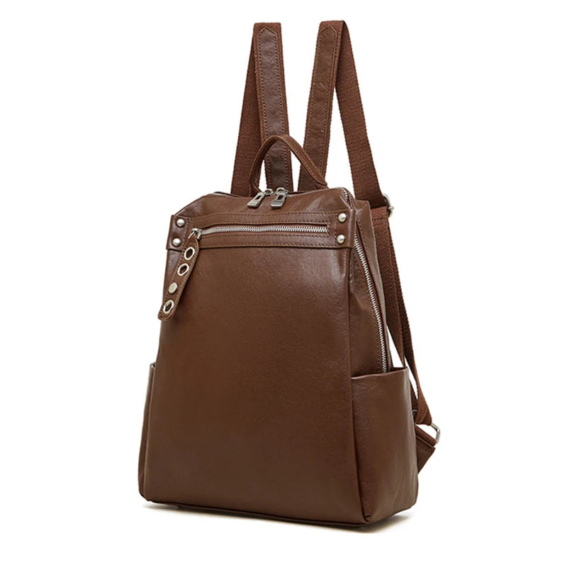 Classic Leather College Backpack