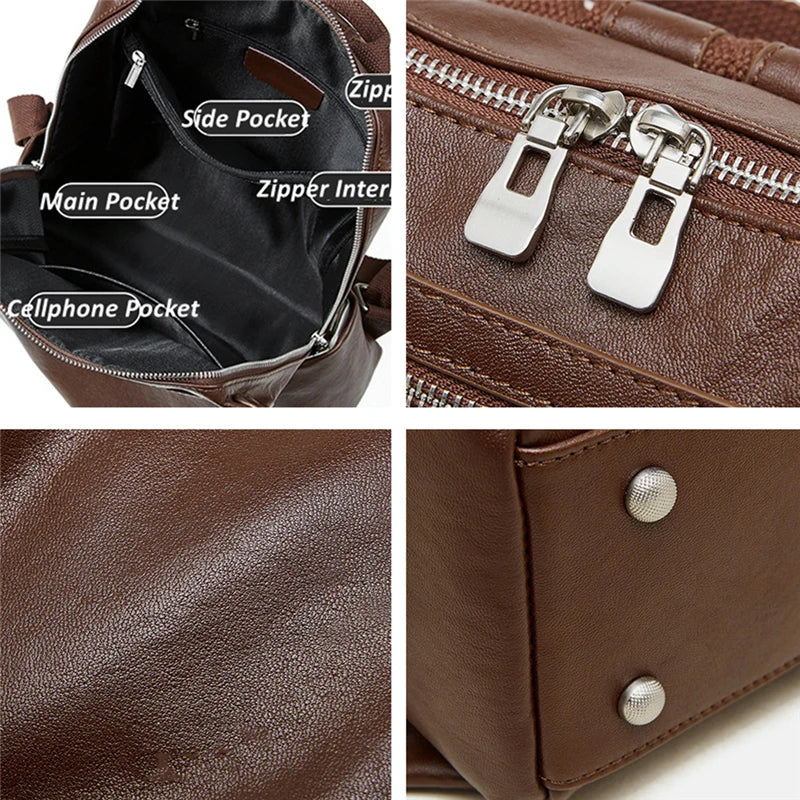 Classic Leather College Backpack