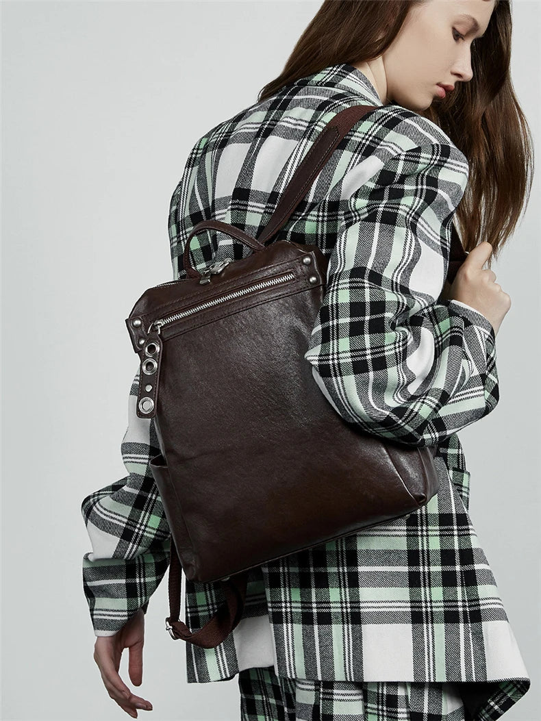 Classic Leather College Backpack