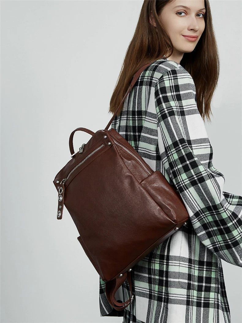 Classic Leather College Backpack