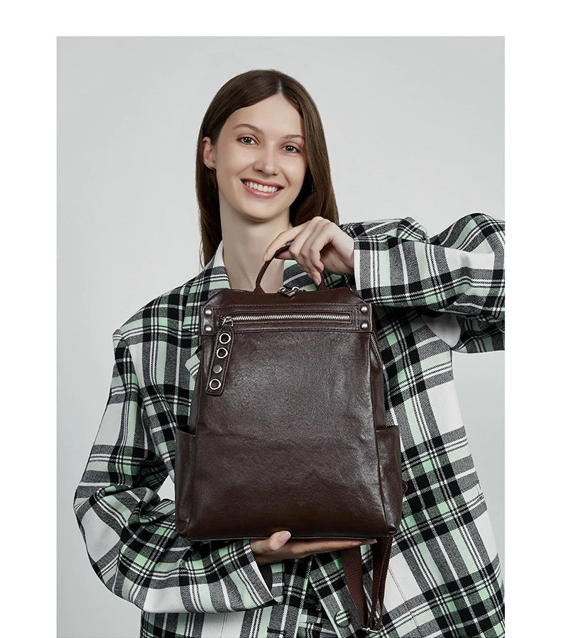 Classic Leather College Backpack