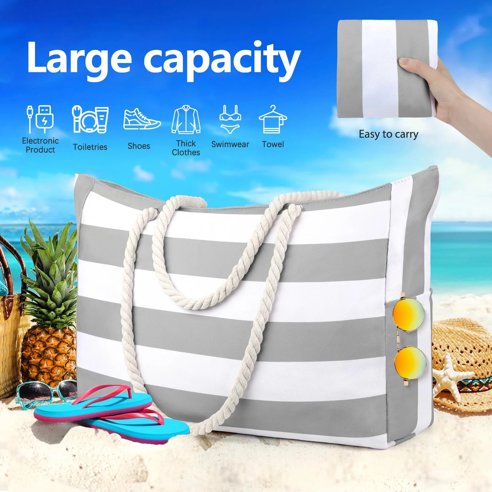 Compact Foldable Tote Shoulder Bag