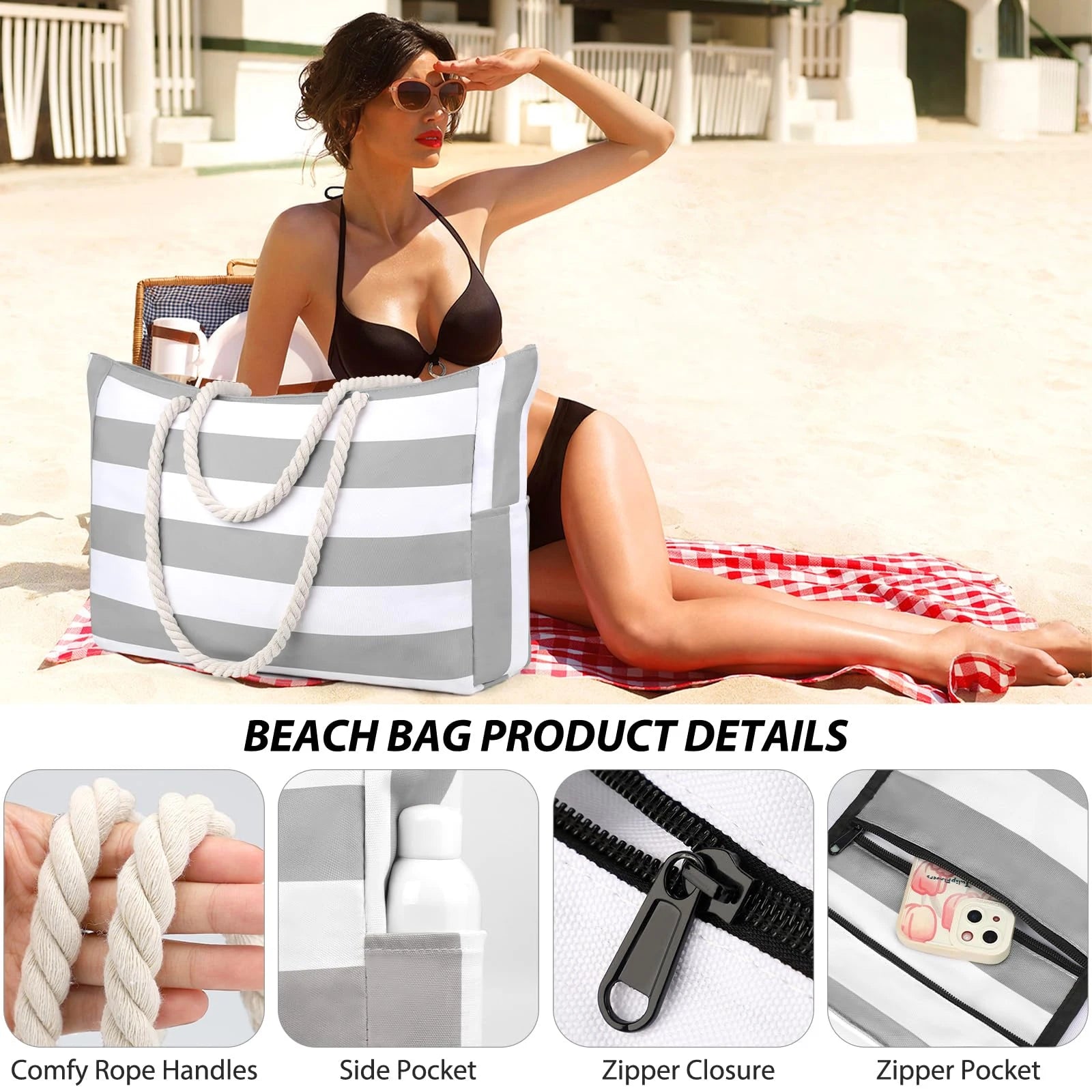 Compact Foldable Tote Shoulder Bag