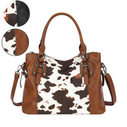 Cow-Print Tote Shoulder Bag