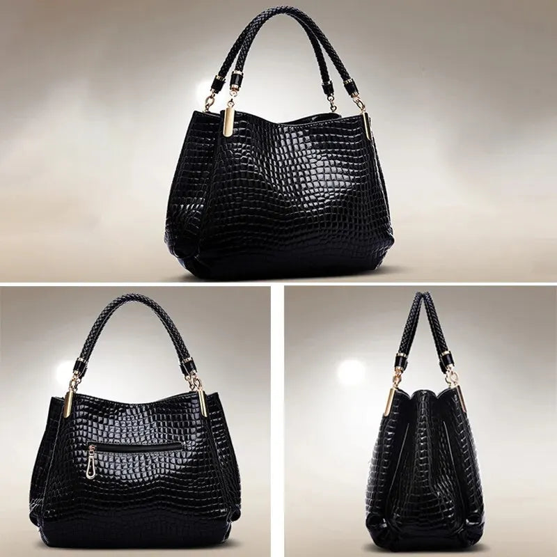 Elegant Crocodile Print Handbag