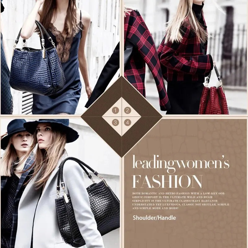 Elegant Crocodile Print Handbag