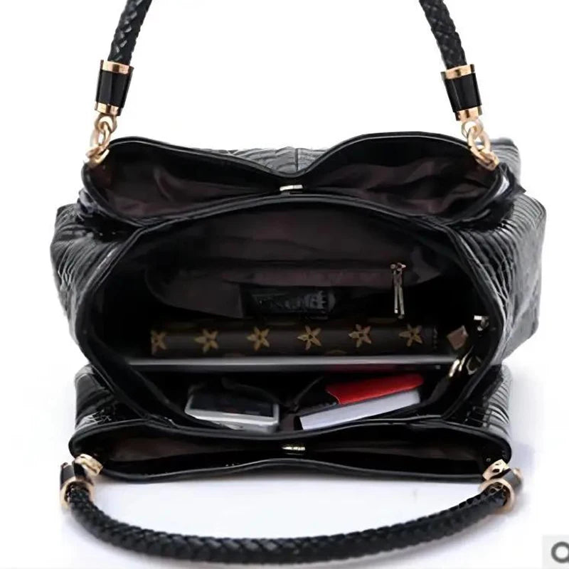 Elegant Crocodile Print Handbag