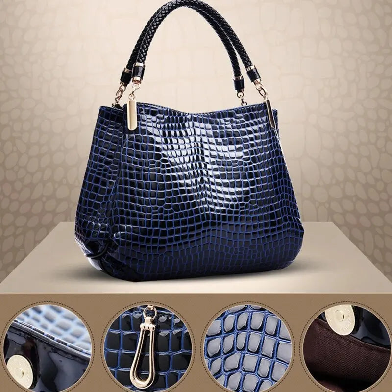 Elegant Crocodile Print Handbag