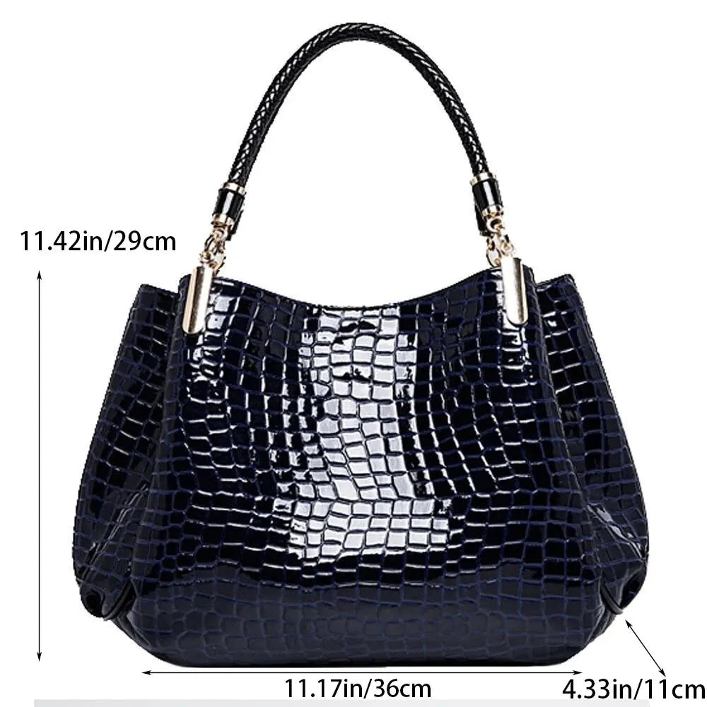 Elegant Crocodile Print Handbag
