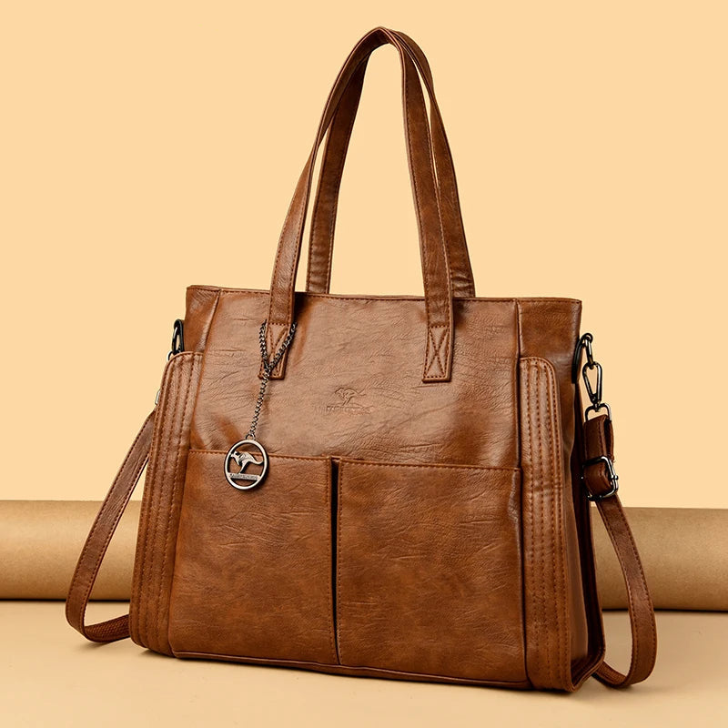 Elegant Leather Shoulder Sac Tote