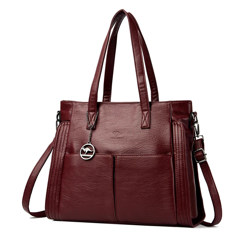 Elegant Leather Shoulder Sac Tote