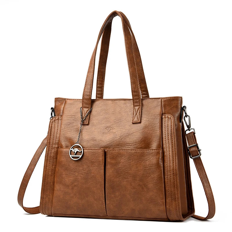 Elegant Leather Shoulder Sac Tote