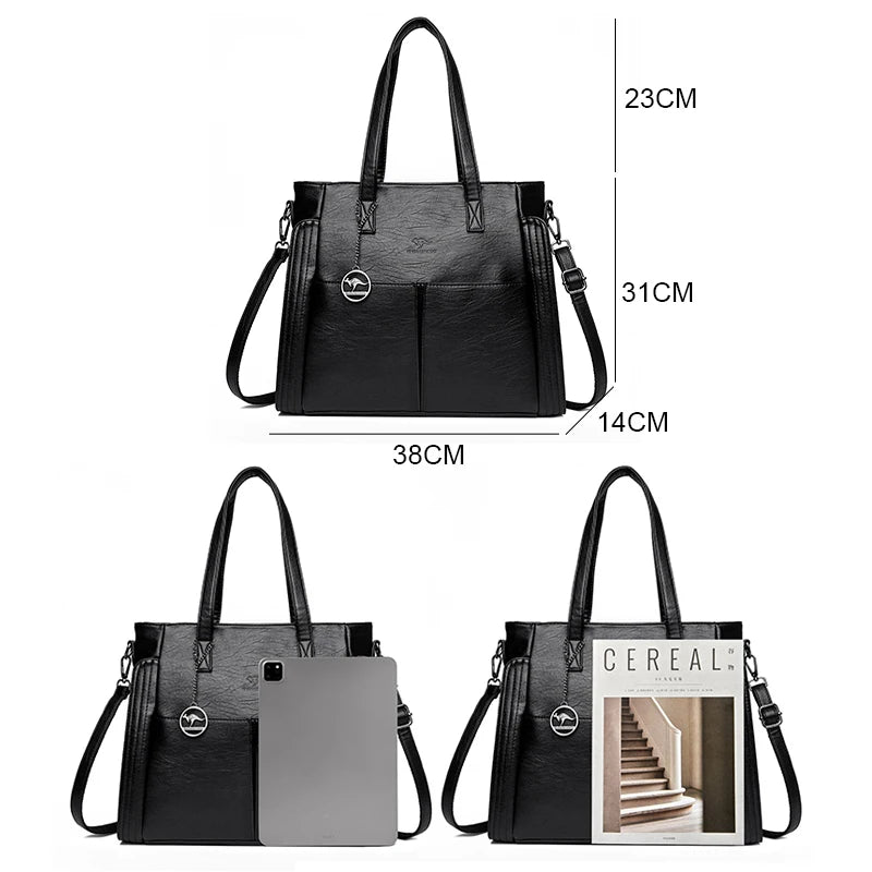 Elegant Leather Shoulder Sac Tote