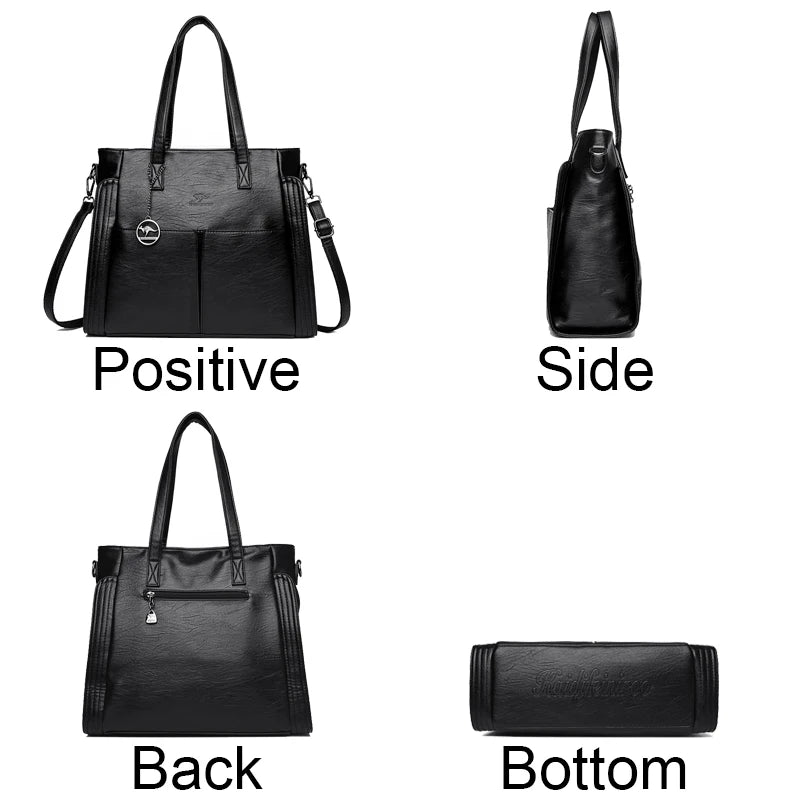 Elegant Leather Shoulder Sac Tote