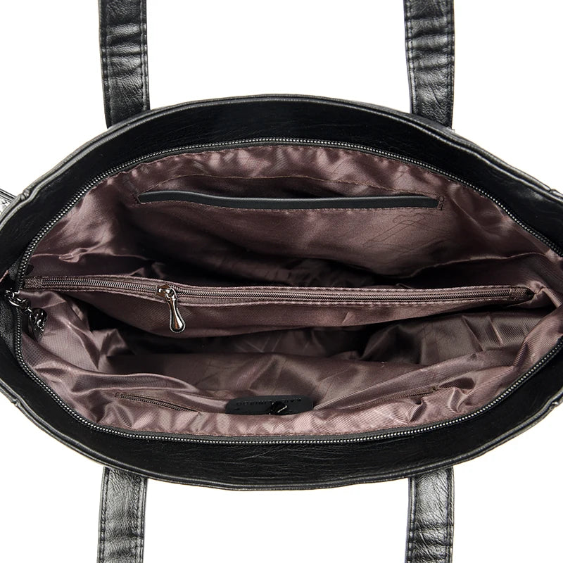 Elegant Leather Shoulder Sac Tote