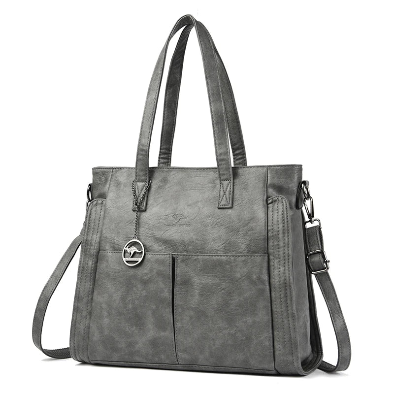 Elegant Leather Shoulder Sac Tote