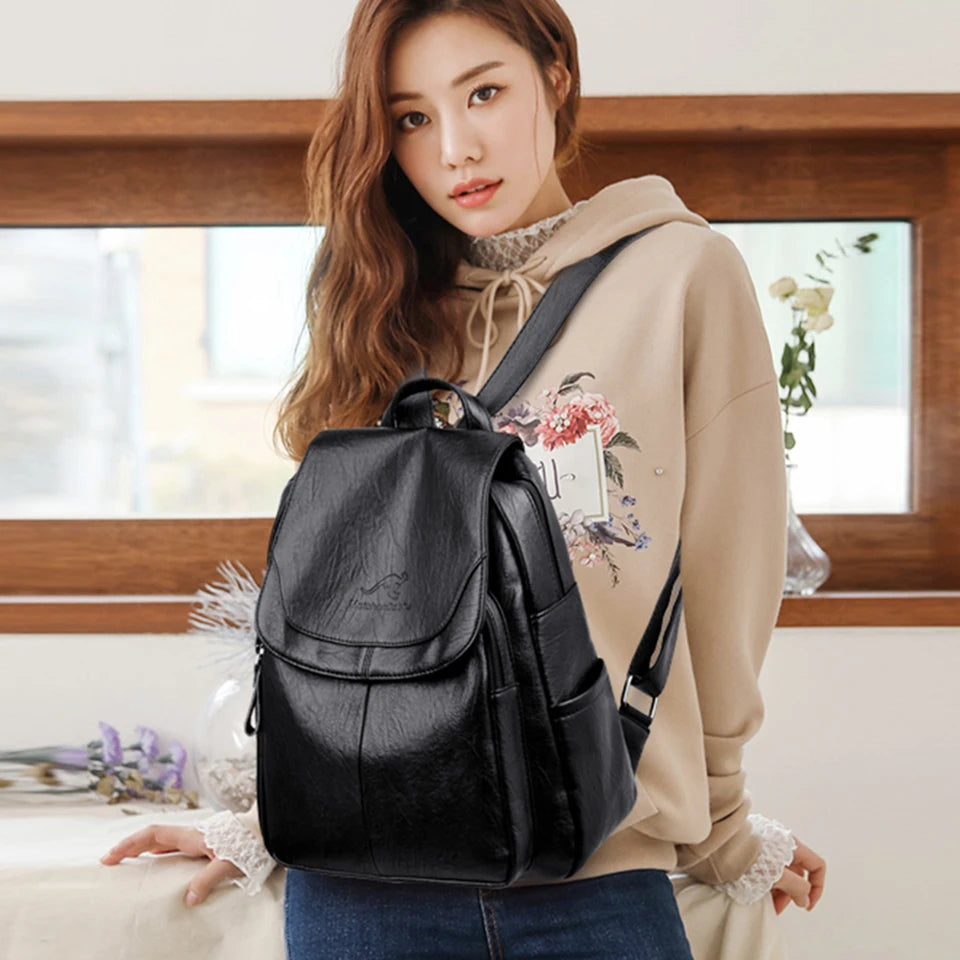 Elegant PU Leather Backpack