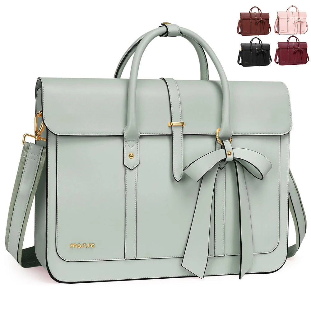 Elegant PU Leather Laptop Tote