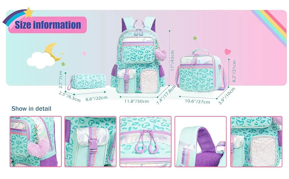 Floral Girls Backpack Set
