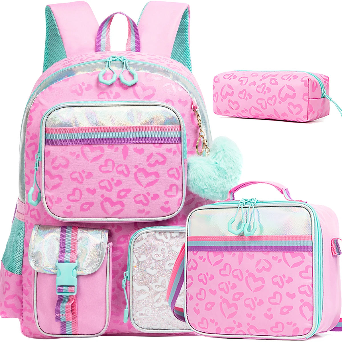 Floral Girls Backpack Set